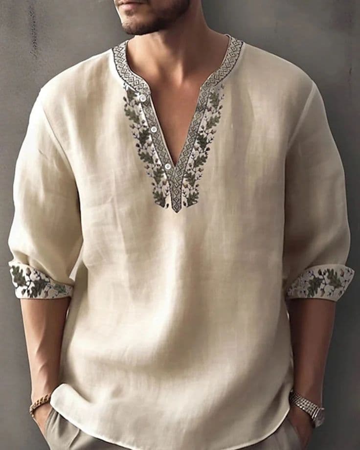 Linen Short Kurta - Men's Casuals